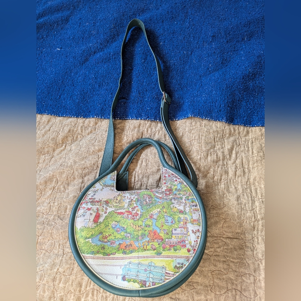 Disney World Magic Kingdom Round Map Print Shoulder Bag